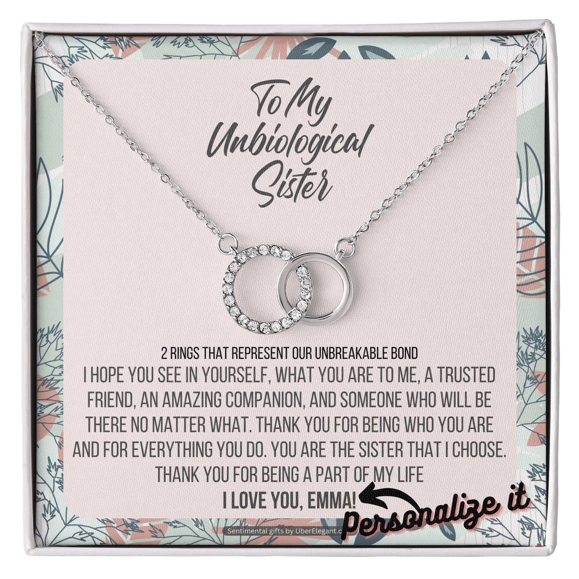Unbiological sister necklace hot sale