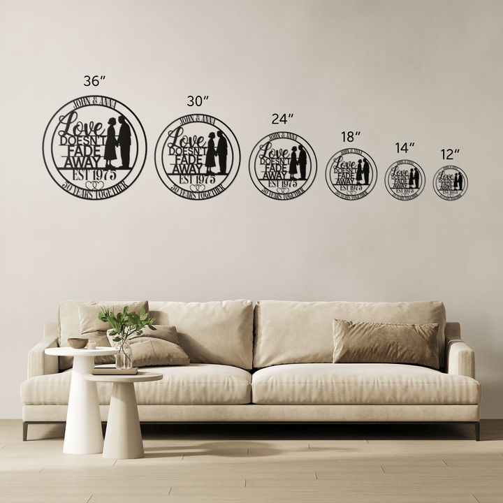 Personalized 50th Anniversary Metal Sign | Golden Anniversary Gift for Parents, Grandparents, Husband, Wife | 50 Year Wedding Wall Art Metal Sign Uber Elegant