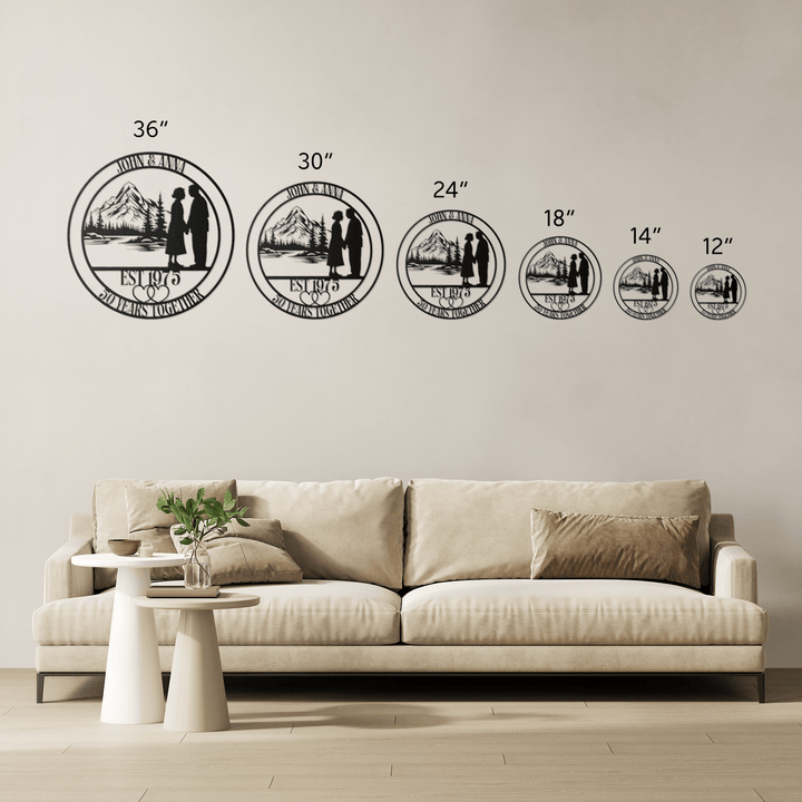 Custom Anniversary Wall Art - Romantic Keepsakes for 50 Years of Marriage - Personalized Golden Wedding Gift for Parents Metal Sign Uber Elegant