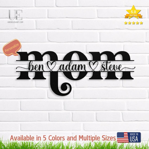 Personalized MOM Metal Art with Kids' Names