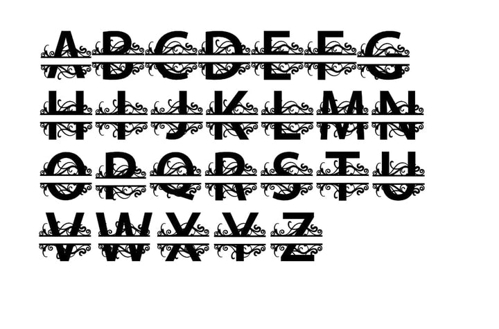 Personalized Split Letter Monogram Wall Art – Custom Name & Initial Design Metal Art Uber Elegant