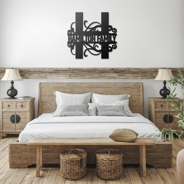 Personalized Split Letter Monogram Wall Art – Custom Name & Initial Design Metal Art Uber Elegant