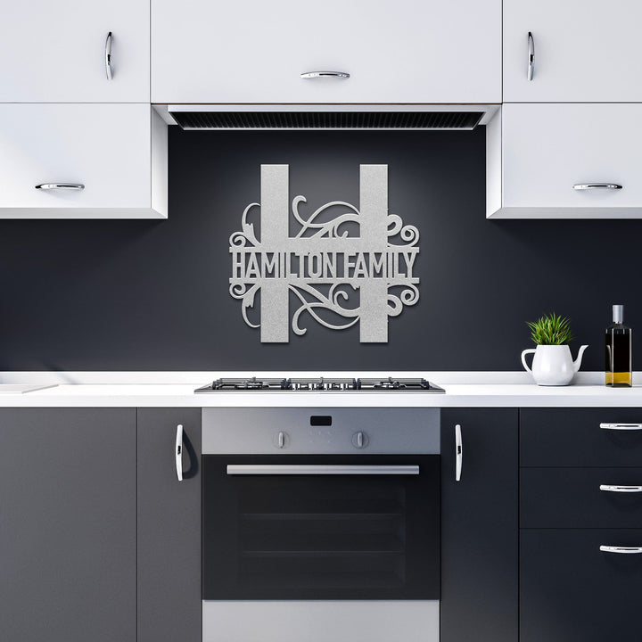 Personalized Split Letter Monogram Wall Art – Custom Name & Initial Design Metal Art Uber Elegant