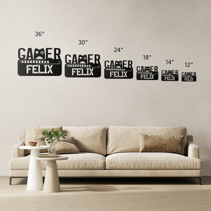 Gamer 5 Metal Sign Black / 12 Inch Uber Elegant