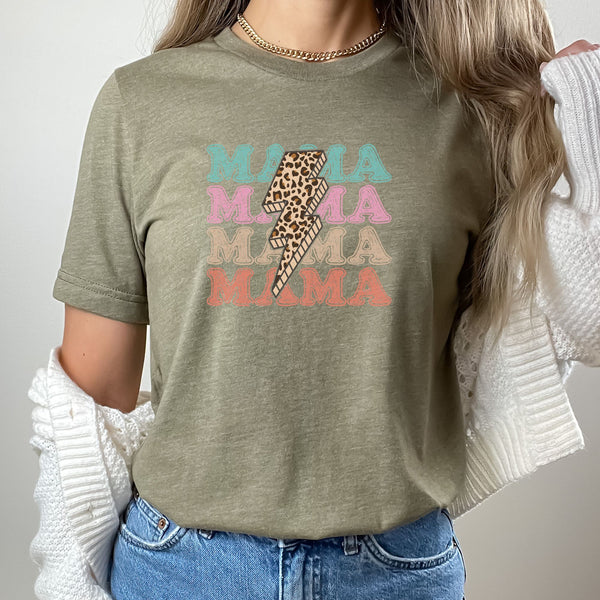 Retro Vintage Mama Shirt, Leopard Mama Shirt, Mom Life Shirt,Girl Mama Shirt, Motherhood Shirt, Cute Mom Shirt,Mothers Day Gift,Mama T-shirt