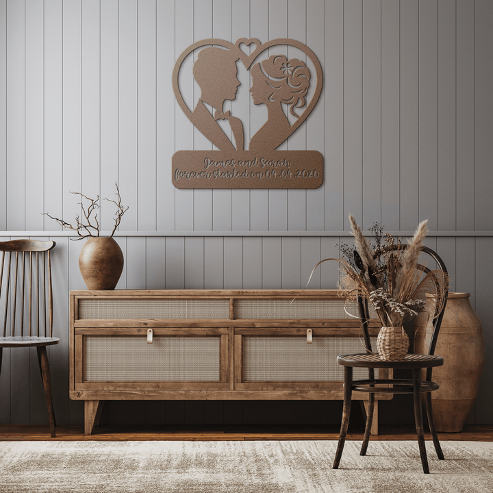 Wedding Signage - Anniversary Keepsake, 25th & 50th Gifts for Spouse Metal Sign Uber Elegant