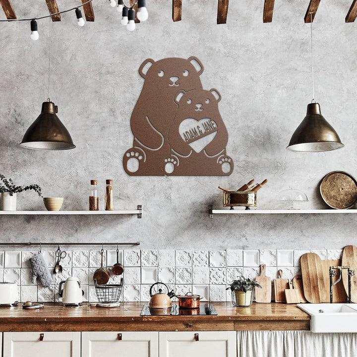 Gifts for Boyfriend: Custom Metal Bears Sign, Unique Personalized Gift Metal Sign Uber Elegant