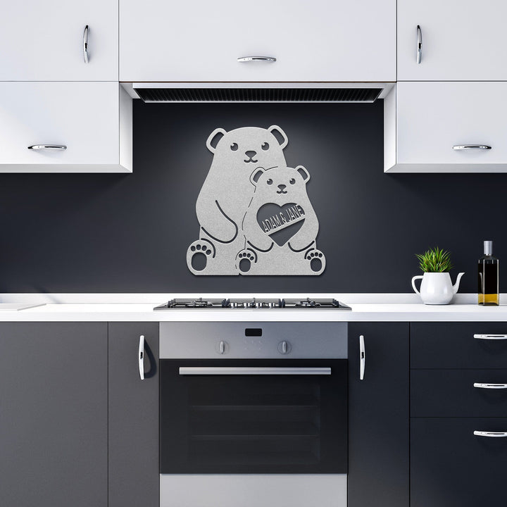 Gifts for Boyfriend: Custom Metal Bears Sign, Unique Personalized Gift Metal Sign Silver / 12" Uber Elegant