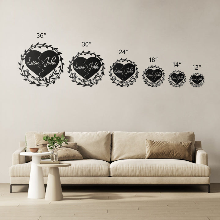 My Missing Piece Custom Valentines Day Sign | Significant Other Gift | Anniversary | Wife Gift | Lovers Gift | Meaningful Valentines Gift Metal Sign Uber Elegant