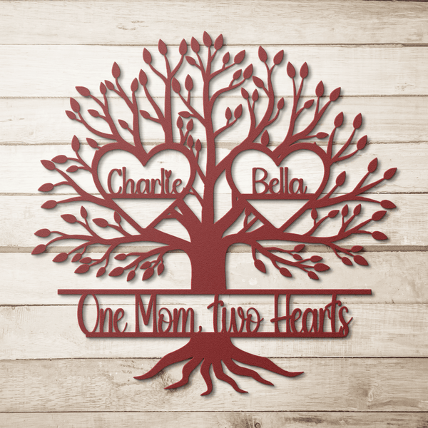 Mother’s Day Gift from Kids – Personalized Metal Wall Art, Custom Handmade Present for Mom, Unique Sentimental Keepsake for Her Mom Gift Metal Sign Red / 12" Uber Elegant