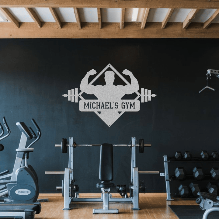 Fitness Wall Art Sign | Biceps Metal Sign for Home and Professional Gyms Metal Art Uber Elegant