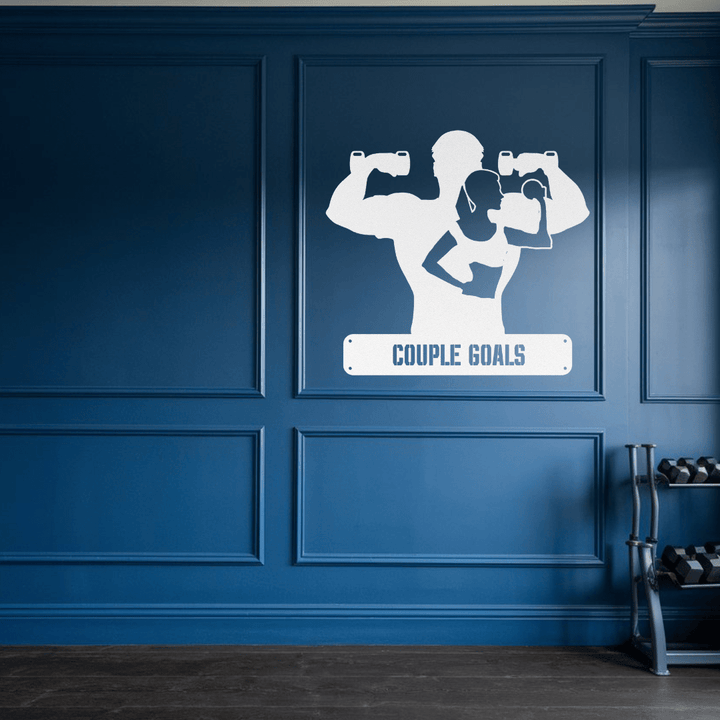 Elevate Your Workout Space with Personalized Couples Metal Gym Art Metal Art Uber Elegant