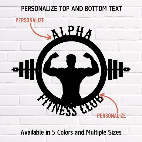 Personalized Gym Wall Decor | Custom Metal Sign for Workout Motivation Metal Art Black / 12" Uber Elegant