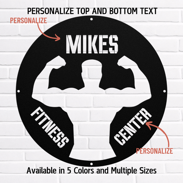 Flex Your Space with Custom Gym Metal Art for Home or Professional Gym Metal Art Black / 12" Uber Elegant