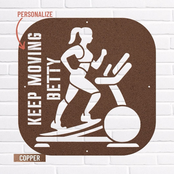 Fitness Motivation Wall Art | Personalized Sign for Home Gyms Metal Art Copper / 12" Uber Elegant