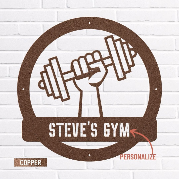 Workout Wall Art | Custom Metal Sign for Home Gyms & Studios Metal Art Copper / 12" Uber Elegant