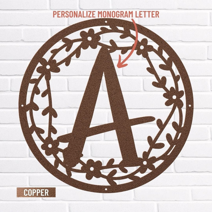 Customizable Metal Letter Monogram for Wedding & Housewarming Gifts Metal Art Copper / 12" Uber Elegant