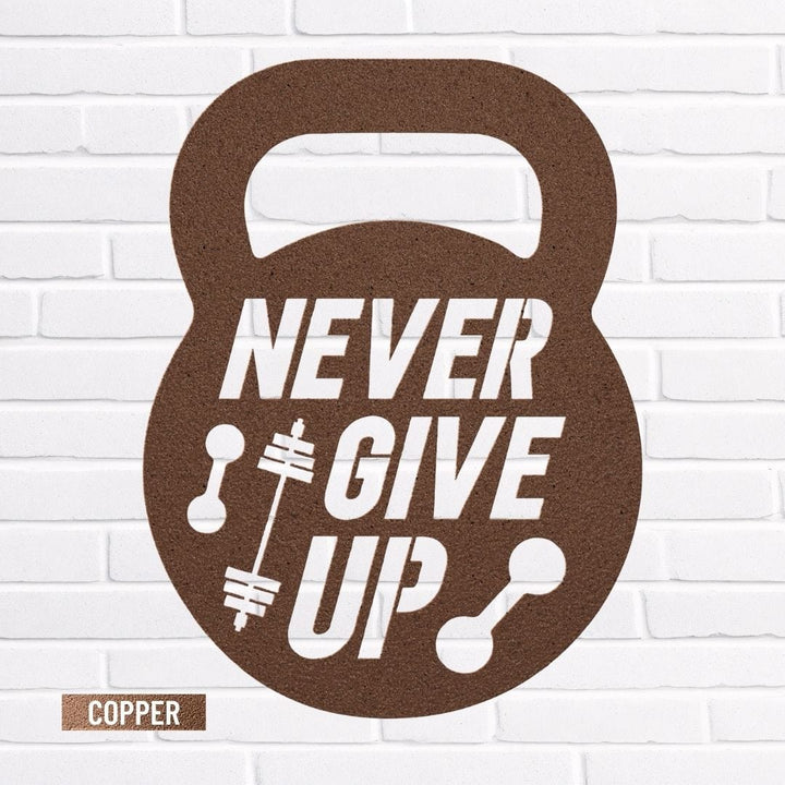 Home Gym Motivation Metal Wall Sign | Biceps Gym Art for Fitness Rooms Metal Art Copper / 12" Uber Elegant