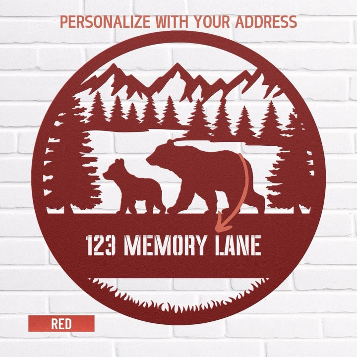 Address 1 Metal Sign Red / 12 Inch Uber Elegant
