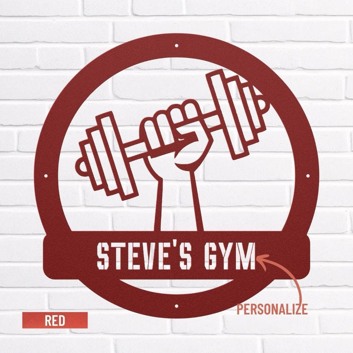 Workout Wall Art | Custom Metal Sign for Home Gyms & Studios Metal Art Red / 12" Uber Elegant