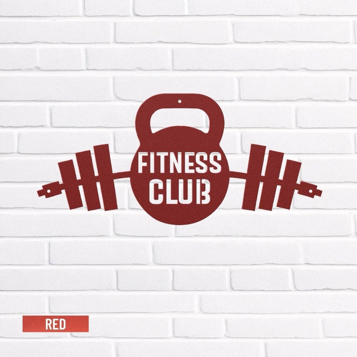 Kettlebell Metal Art | Unique Gym Sign for Home Fitness Motivation Metal Art Red / 12" Uber Elegant
