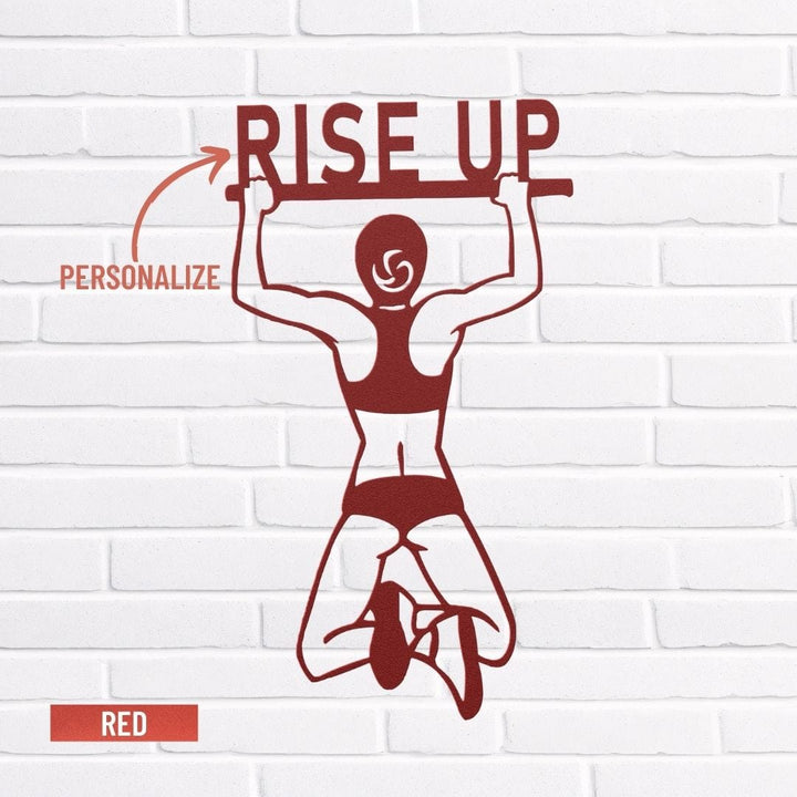 Flex Your Home Gym with Custom Metal Wall Art for pullups Metal Art Red / 12" Uber Elegant