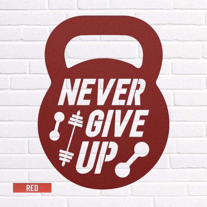 Home Gym Motivation Metal Wall Sign | Biceps Gym Art for Fitness Rooms Metal Art Red / 12" Uber Elegant