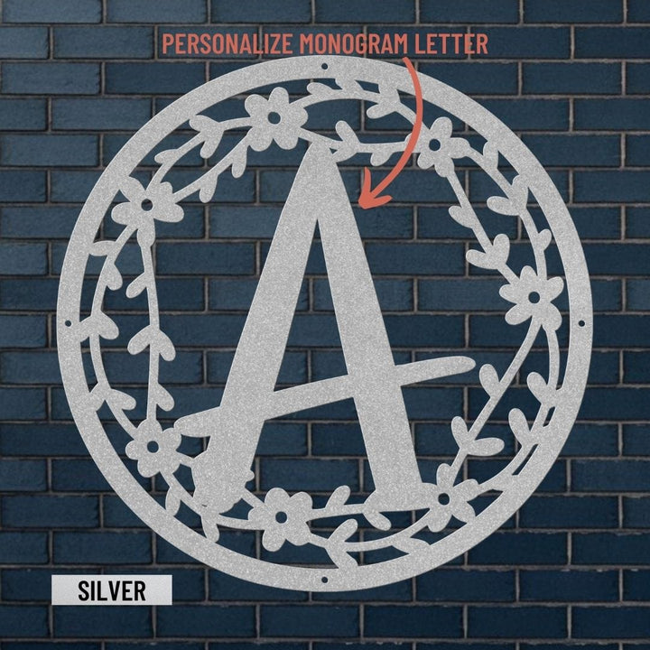 Customizable Metal Letter Monogram for Wedding & Housewarming Gifts Metal Art Silver / 12" Uber Elegant