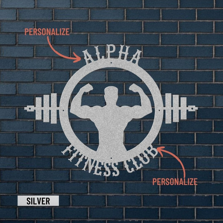 Personalized Gym Wall Decor | Custom Metal Sign for Workout Motivation Metal Art Silver / 12" Uber Elegant