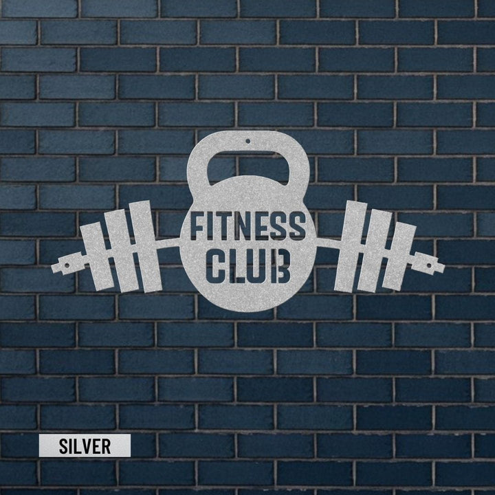 Kettlebell Metal Art | Unique Gym Sign for Home Fitness Motivation Metal Art Silver / 12" Uber Elegant