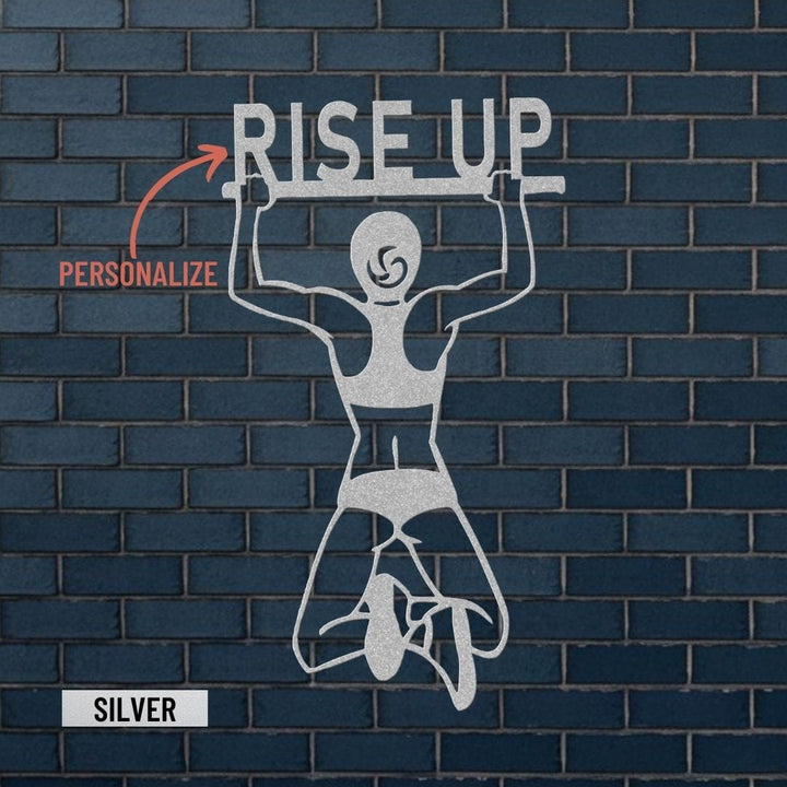 Flex Your Home Gym with Custom Metal Wall Art for pullups Metal Art Silver / 12" Uber Elegant