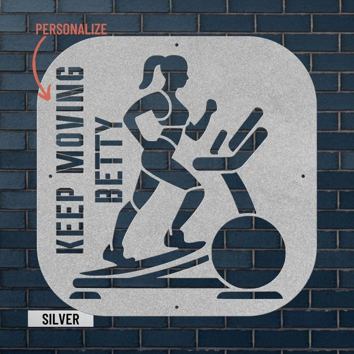 Fitness Motivation Wall Art | Personalized Sign for Home Gyms Metal Art Silver / 12" Uber Elegant