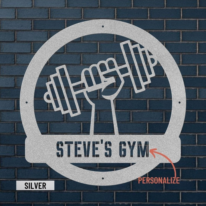 Workout Wall Art | Custom Metal Sign for Home Gyms & Studios Metal Art Silver / 12" Uber Elegant