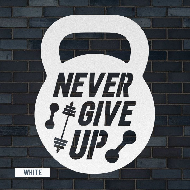 Home Gym Motivation Metal Wall Sign | Biceps Gym Art for Fitness Rooms Metal Art White / 12" Uber Elegant