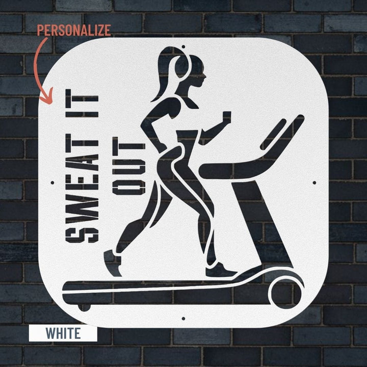 Home Gym Wall Decor | Custom Treadmill Metal Sign for Workout Inspiration Metal Art White / 12" Uber Elegant