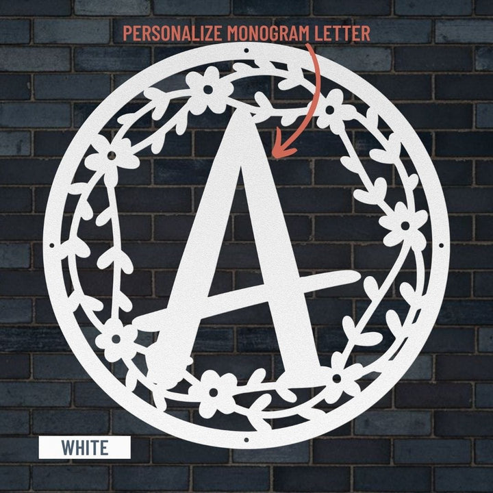 Customizable Metal Letter Monogram for Wedding & Housewarming Gifts Metal Art White / 12" Uber Elegant
