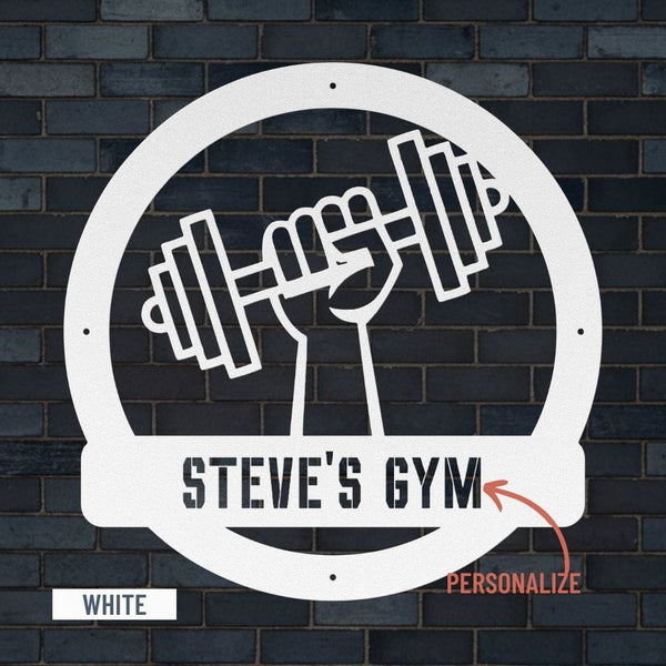 Workout Wall Art | Custom Metal Sign for Home Gyms & Studios Metal Art White / 12" Uber Elegant