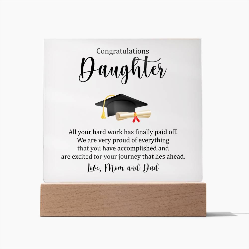 Acrylic Plaque Wooden Base Uber Elegant