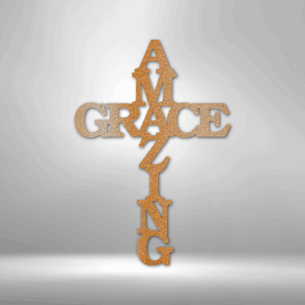 Amazing Grace Cross Steel Sign