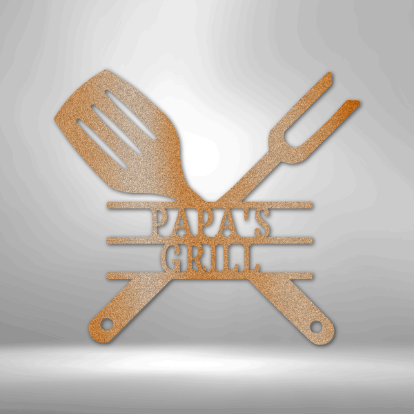 Personalized Metal Grilling Utensils Art for Dad, Spouse, Brother or Friend
