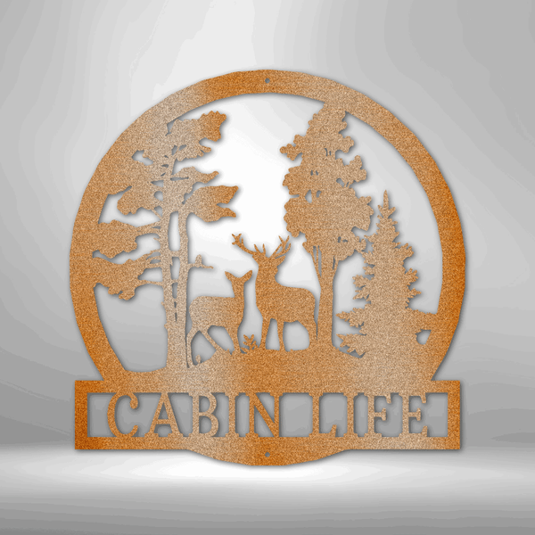 Personalized Deer in the Woods Steel Sign
