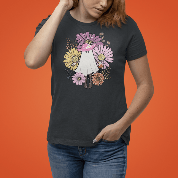 Floral Ghost Shirt Retro Halloween shirt - Uber Elegant