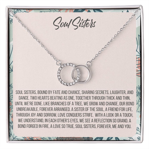Soul Sisters Necklace: BFF Necklace, Best Friend Gift Jewelry, Long Distance, Quotes, Friends Forever, Tribe, Compass