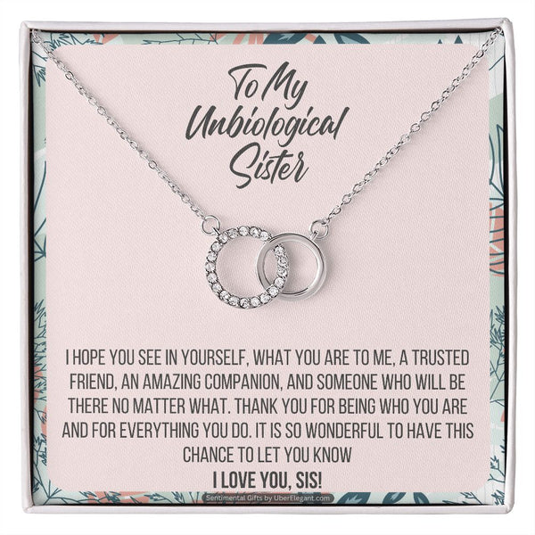 Unbiological Sister Best Friend Gift Jewelry, Long Distance, Quotes, Friends Forever, Double Circles