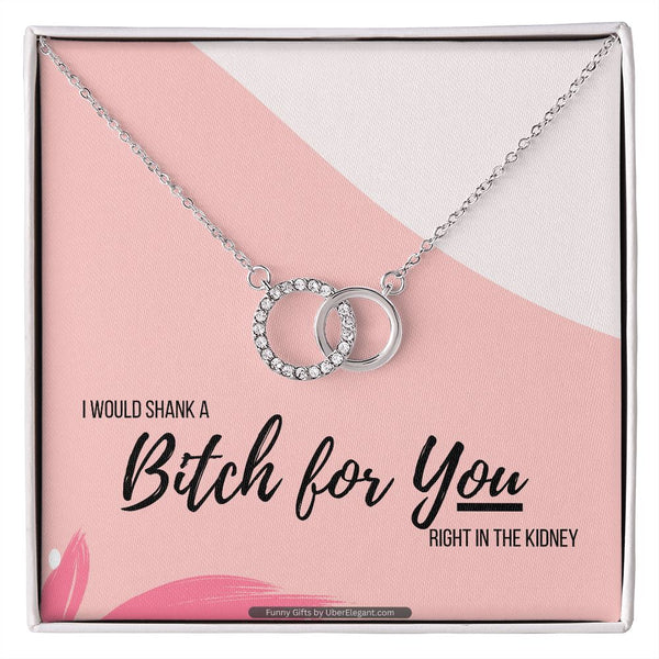 Funny Gift for Friend, Sister, Best Friend, Woman Necklace, I’d Shank a Bitch for You, Funny Birthday Gift, 14kt Gold over stainless steel