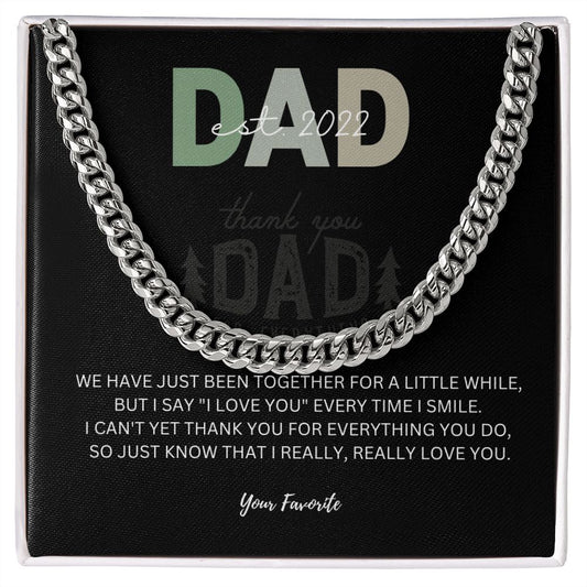 First time dad gift from kids, Cuban Link Chain for Dad