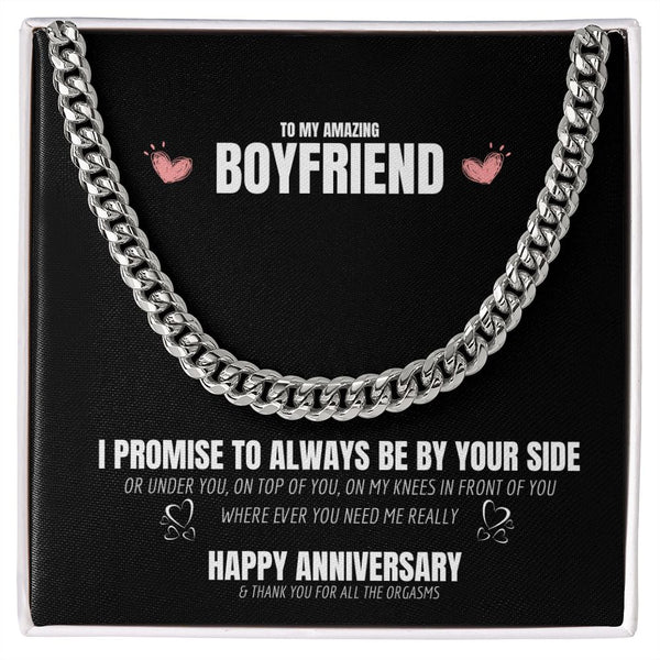1 Year Anniversary Gift for Boyfriend, Funny / Naughty message with Chain