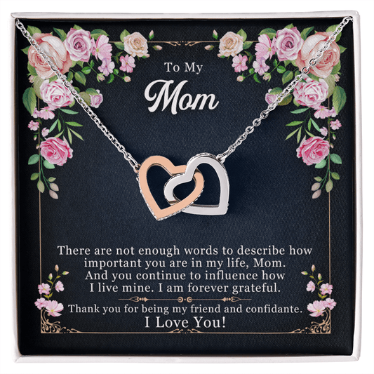 Two hearts necklace gift for mom - Uber Elegant