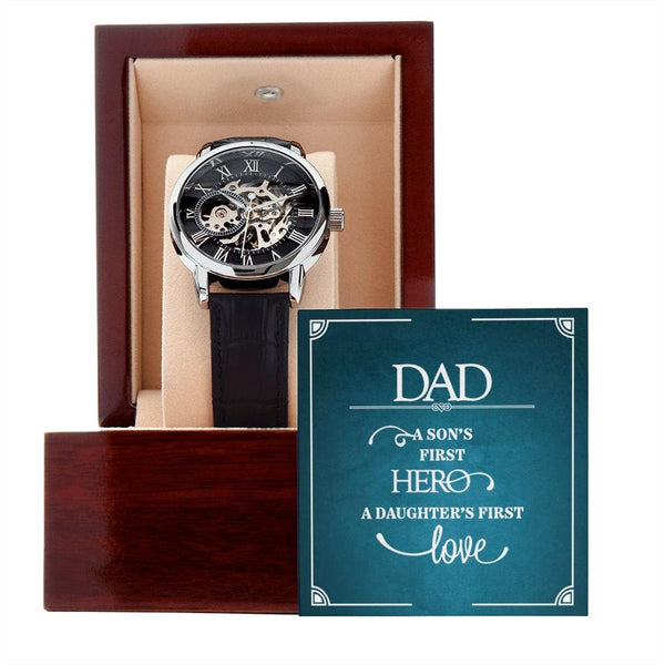 Openwork Watch with Luxury Box for Dad - Gift for dad from Daughter or Son, Cool dad watch - Uber Elegant
