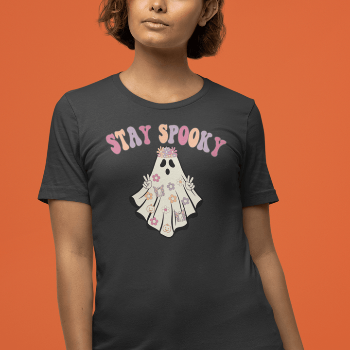Retro Stay Spooky Funny Halloween T-Shirt - Uber Elegant